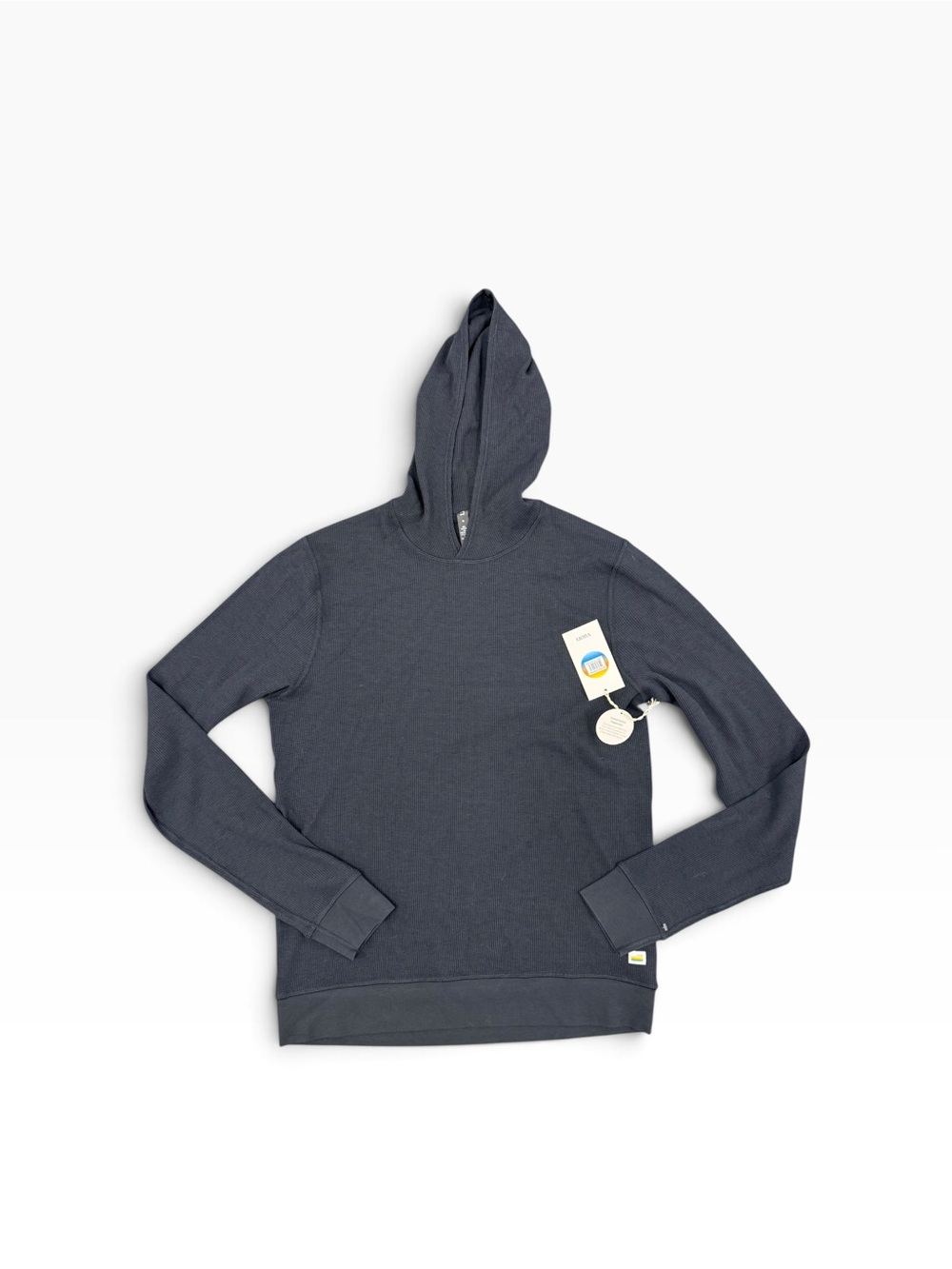 Vuori Men's Navy waffle Hooded sweater-Sz M